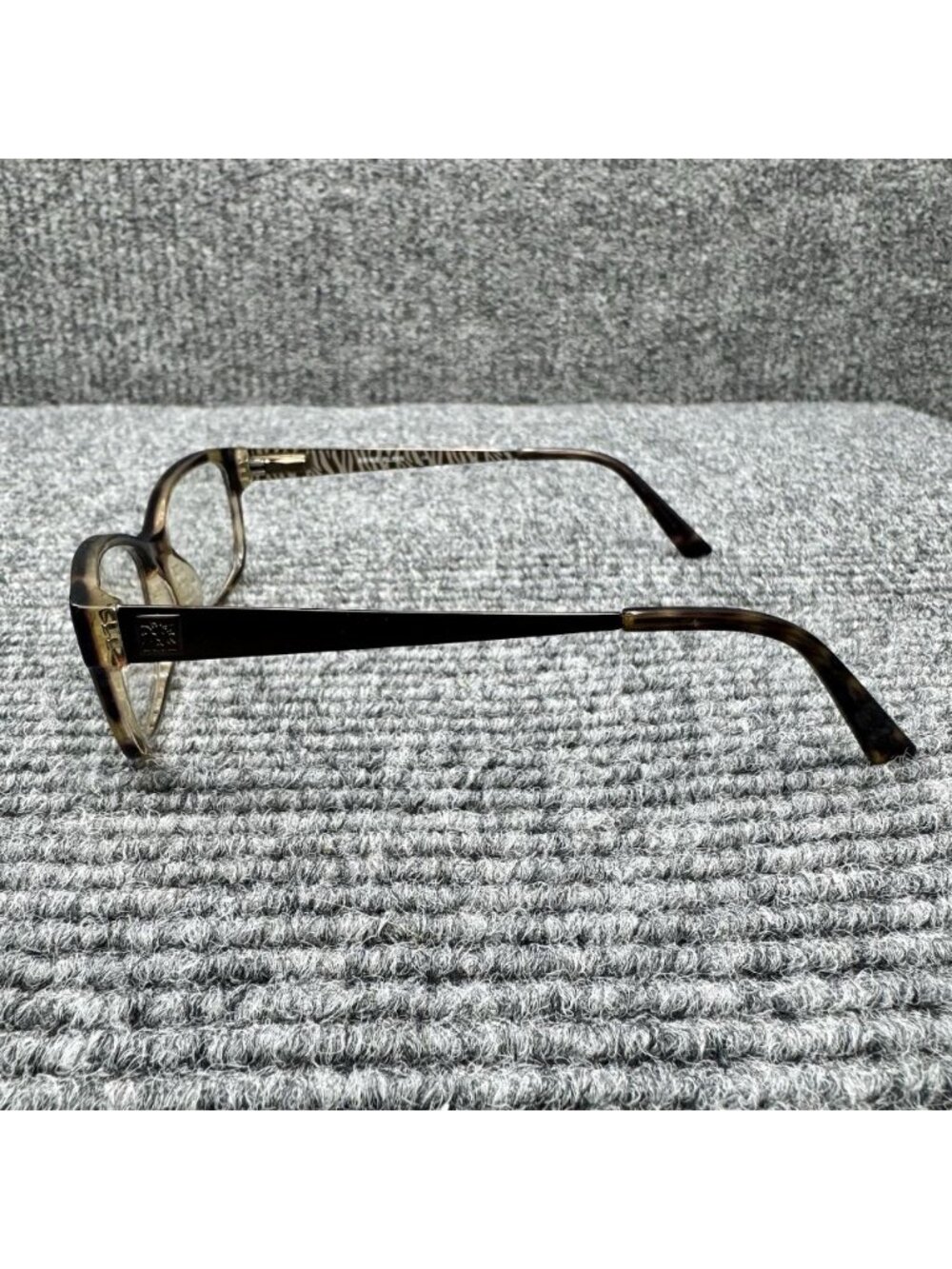 Anne Klein Eyeglasses Frames Only Mocha Tortoise 52-15-135 Full Rim Rectangle - Picture 3 of 11